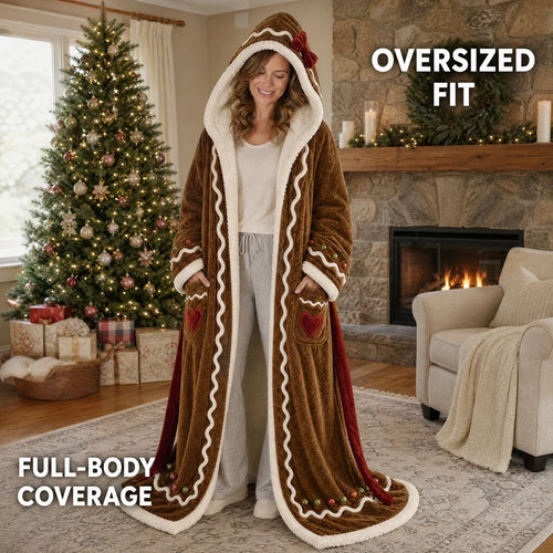 Ginger Robe heated hooded blanket robe, oversized fit, full body