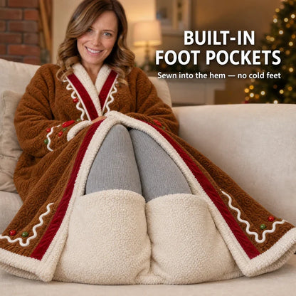 Ginger Robe built-in foot pockets sewn into the hem