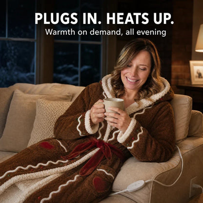 Ginger Robe heating feature, plugs in and heats up